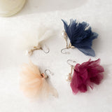 パールアクセントフラワーモチーフピアス