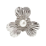 シェルモチーフパールビジューピアス