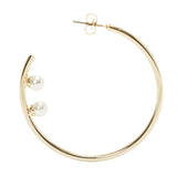 パールアクセントビッグフープピアス