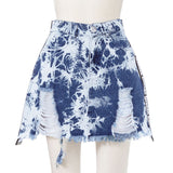 クラッシュケミカル&タイダイデニムミニスカート