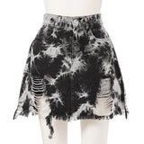 クラッシュケミカル&タイダイデニムミニスカート