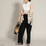 【メール便】開襟シアーチュニックシャツ【R】