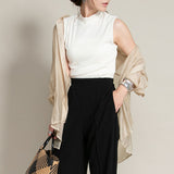 【メール便】開襟シアーチュニックシャツ【R】