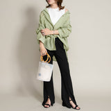 【メール便】開襟シアーチュニックシャツ【R】