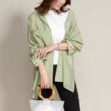 【メール便】開襟シアーチュニックシャツ【R】