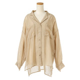 【メール便】開襟シアーチュニックシャツ【R】