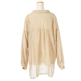 【メール便】開襟シアーチュニックシャツ【R】