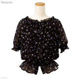 【メール便】花柄スクエアネックブラウス