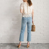 【メール便】花柄スクエアネックブラウス