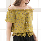 【メール便】花柄スクエアネックブラウス