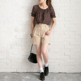 【メール便】花柄スクエアネックブラウス