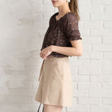 【メール便】花柄スクエアネックブラウス