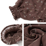 【メール便】花柄スクエアネックブラウス