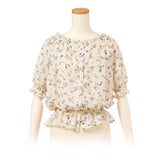 【メール便】花柄スクエアネックブラウス