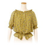 【メール便】花柄スクエアネックブラウス