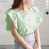 【メール便】ラッフルフリルスリーブブラウス