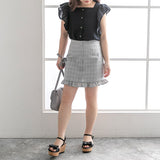 【メール便】ラッフルフリルスリーブブラウス