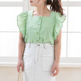 【メール便】ラッフルフリルスリーブブラウス