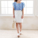 【メール便】ラッフルフリルスリーブブラウス