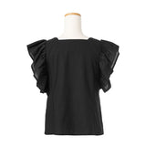 【メール便】ラッフルフリルスリーブブラウス