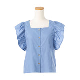 【メール便】ラッフルフリルスリーブブラウス