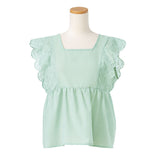 【メール便】コットンレースバックリボンブラウス