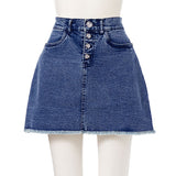 ビジュー付きケミカル&タイダイデニムミニスカート