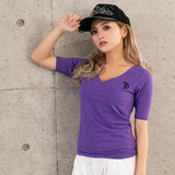 【メール便】フロントダブル5分袖ベーシックTシャツ