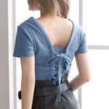 【メール便】バックレースアップテレコトップス