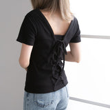 【メール便】バックレースアップテレコトップス