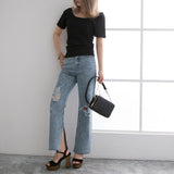 【メール便】バックレースアップテレコトップス