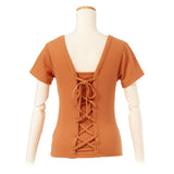 【メール便】バックレースアップテレコトップス