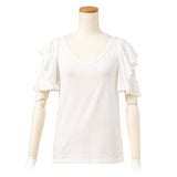 【メール便】肩開きフリルトップス