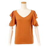 【メール便】肩開きフリルトップス