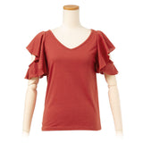 【メール便】肩開きフリルトップス