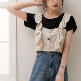 【メール便】肩フリルビスチェセットトップス