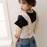 【メール便】肩フリルビスチェセットトップス