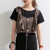 【メール便】肩フリルビスチェセットトップス