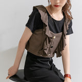 【メール便】肩フリルビスチェセットトップス