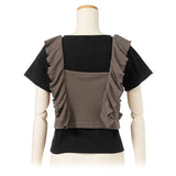 【メール便】肩フリルビスチェセットトップス