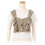 【メール便】肩フリルビスチェセットトップス