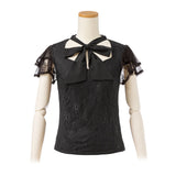 【メール便】フロントリボンフリルレーストップス