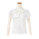 【メール便】フロントリボンフリルレーストップス