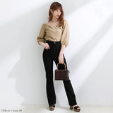 【メール便】パフスリーブカシュクールブラウス