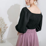 【メール便】パフスリーブカシュクールブラウス