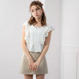 【メール便】フリルノースリーブブラウス