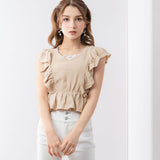 【メール便】フリルノースリーブブラウス