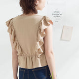 【メール便】フリルノースリーブブラウス