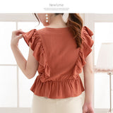 【メール便】フリルノースリーブブラウス