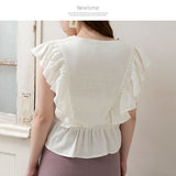 【メール便】フリルノースリーブブラウス